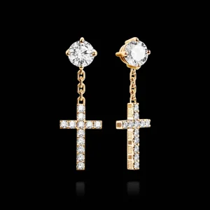 Clearance MJ Jones DNA Cage Cross Earrings