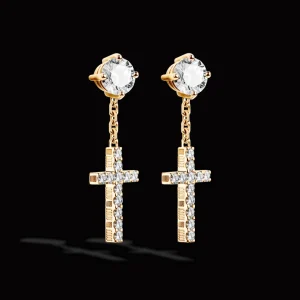 Clearance MJ Jones DNA Cage Cross Earrings