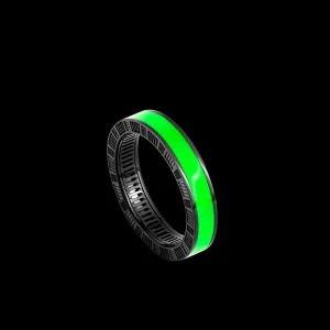 Clearance MJ Jones DNA Cage Ring Green Enamel