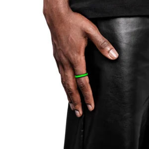 Clearance MJ Jones DNA Cage Ring Green Enamel