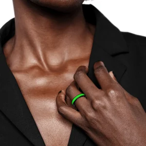 Clearance MJ Jones DNA Cage Ring Green Enamel