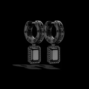 Discount MJ Jones Jewel Cage Earrings Black Onyx
