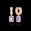Fashion MJ Jones Jewel Cage Earrings Purple Amethyst