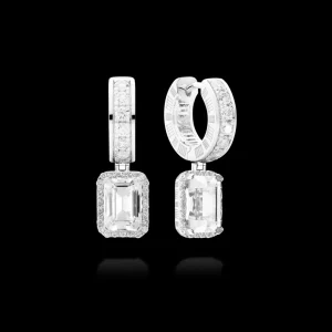 Hot MJ Jones Jewel Cage Earrings White Topaz