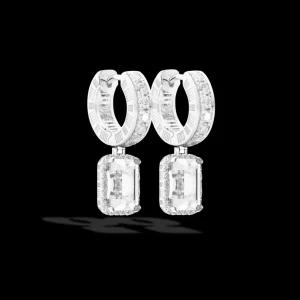 Hot MJ Jones Jewel Cage Earrings White Topaz