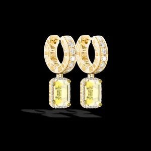 New MJ Jones Jewel Cage Earrings Yellow Quartz