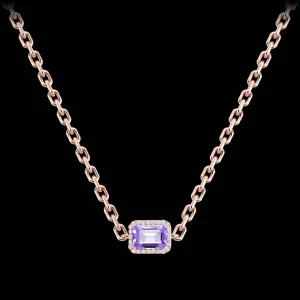 Fashion MJ Jones Jewel Charm Pendant Purple Amethyst