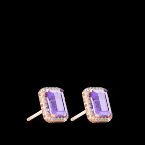 Fashion MJ Jones Jewel Earrings Purple Amethyst