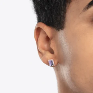 Fashion MJ Jones Jewel Earrings Purple Amethyst