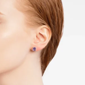 Fashion MJ Jones Jewel Earrings Purple Amethyst