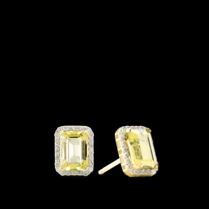 Clearance MJ Jones Jewel Earrings Yellow Quartz