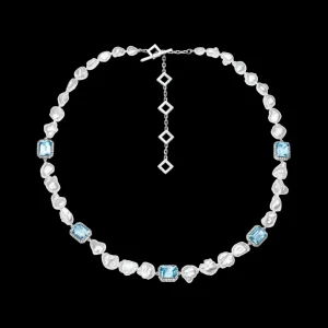 Sale MJ Jones Jewel Multi Charm Necklace Blue Topaz