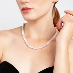 Sale MJ Jones White Round Pearl Necklace